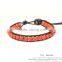 Beautiful natural stone beaded leather bracelet XE09-0058