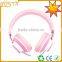 Fashion hot selling best stylish lovely pink leather headphone