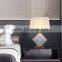 Stereo Brass Base Prismatic White Marble Lamp body Bedside Table Lamp