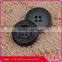 High end black plastic coat button with engrave designs