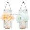 Hot Sale Set of 2 Mason Jar Wall Decor Rustic Wall Sconces with Fairy Light String