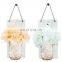 Rustic Wall Sconces Mason Jar with LED Home Decor Light Set of Two