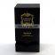 Black base and lid velvet perfume box package with foam insert for bottle