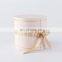 Round rigid gift box containers with ribbon display gift box for depotting permanent soap flower jewelry