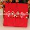 Dark Red Wooden Wholesale Wedding Invitation Box Silk with Ribbon Buckle