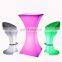 party wireless illuminated led light bar cocktail tables and chairs night club plastic tables led ktv chairs music bar table