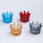 Decorative Votive Candle Stand Colorful Tealight Candlestick Glass Crown Candle Holder