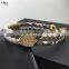 2016 Luxury 316L stainless steel fashion genuine python leather man bracelet for gift