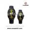 Latest design innovation oval shap couple watch, black case unique oval watch. colorful dial leather couple watch