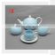 Elegant Blue Color Clay Ceramic Coffee Set 15 PCS Tea Set