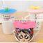 food grade soft silicone strong adsorbability universal cup lids with animal