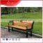 New Hot Outdoor Camphor Solid Wood Metal Leg Garden Bench With Backrest