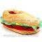 plush hot dog slipper/plush hamburger slipper/indoor non-skid cheap plush slippers