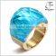 Stainless Steel Ring Super Sized Crystal for Promise Engagement Wedding Multicolor Option