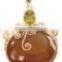 A3353 Sterling Silver CARNELIAN & PERIDOT Pendant, Semiprecious Pendant