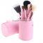 12 makeup brush set 6 colors goat hair