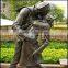 Large outdoor bronze figure sculptures European style couple copper sculpture