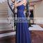 Professional evening dress made blue one-shoulder long dress