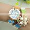 geneva brand lady scarf watch crystal fabric double strap women watches