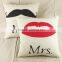 2015 Fashion Novel Moustache And Lip Style Back Cushion