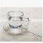 FDA certificated borosilicate heat-resistant glass coffee cup with spoon and saucers.double wall glass coffee tea cup set