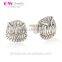 Wholesale Custom Made Logo Fashon Women Animal Owl Earrings With Clear Cz