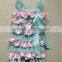 Hot sale Fashion/ Pretty/ Soft Ruffled Rompers Baby Sleeveless Rompers/ Bodysuit Best Posh Petti Ruffle Lace And Satin Rompers