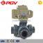 3 way UPVC union connection electric ball valve