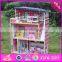 2016 new design children home play toy model wooden doll house kits W06A214