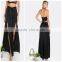 New fashion woman sexy black transparent double splits fancy elegant beach pants