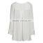 Best quality new fashion designs long sleeves round neckline women white t-shirts