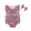 100%organic cotton wholesale baby sequins romper short sleeve cotton baby rompers