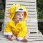 Yellow lion terry cotton hooded bathrobe for promotion