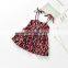 S33544W Girl Summer Clothes Floral Print Sleeveless Princess Dress