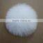 Myfur Genuine Pure White Soft Fox Fur Bobble Bag Charm Animal Fur Aceessory