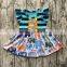 2017 Baby Cute Chicken Printed Cartoon Pattern Pearl Dress Kids Summer Cotton Flutter Outfit