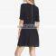 CHEFON Zip back three quarter ruched sleeve slant hand pocket forever new dress fashion