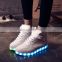 Factory Wholesale Hot Fashion Cool light up shoes street dance luminous high top LED sneakers casual shoes for men women