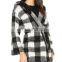 black and white checker pattern sherpa fleece pullover bomber jacket long coat wholesale designer burqa winter coat