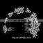 Factory Direct Sale Gold Crystal Rose Flowers Leaves Hair Combs for Women