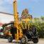 4 wheels round shape guardrail post excavator pile driver