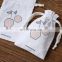 Custom drawstring wedding favor gift packaging reusable white cotton bag