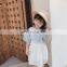Summer Infant Kids Baby Girls Clothes Sets Transparent Print Short Sleeve Tops Lace Shirt Bib Strap Dress 2pcs New Girl
