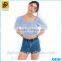 100% Cotton Blouse 2016 Fashion Design Square-neck Girls Blouse