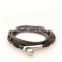 handmade stainless steel bracelet nautical leather rope bracelet for men and women