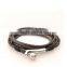 handmade stainless steel bracelet nautical leather rope bracelet for men and women