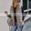 custom brand New Arrival Fashionable Autumn Long Sleeve Round Collar Lambswool Patchwork Wearable Both Sides Women Tank Coat