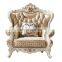 Antique Sofa European Genuine Leather solid wood furniture 1+2+3 living room Sofa Set