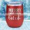 Christmas Holiday Gift 12oz Double Wall Stainless Steel Insulated Wine Tumbler Mugs With Straw/Lid