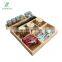 Bamboo Junk Drawer Organizer and 6 Storage Box Dividers Set,8 Compartment Organization Tray Holder for Craft